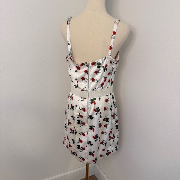 [For Love And Lemons] White Rose Floral Mini Dress - Size L/XL - Picture 4 of 6
